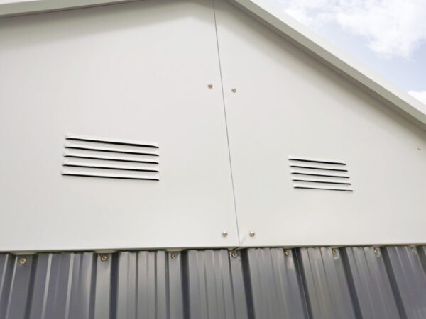 The vents on the steel cottage shed