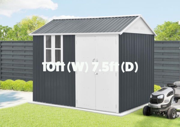 10ft x 7.5ft Steel Cottage Shed Dimensions included