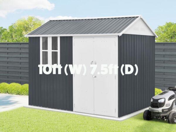 10ft x 7.5ft Steel Cottage Shed Dimensions included
