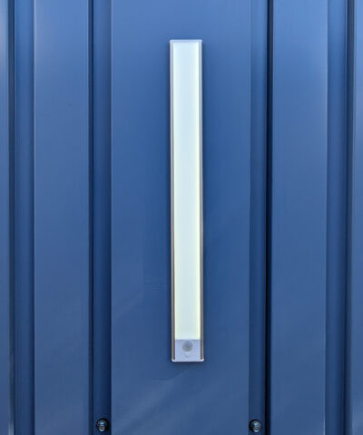 Attached to the outside of a shed