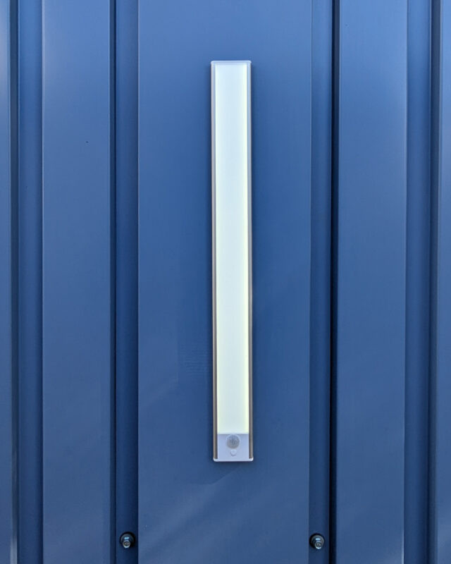 Attached to the outside of a shed