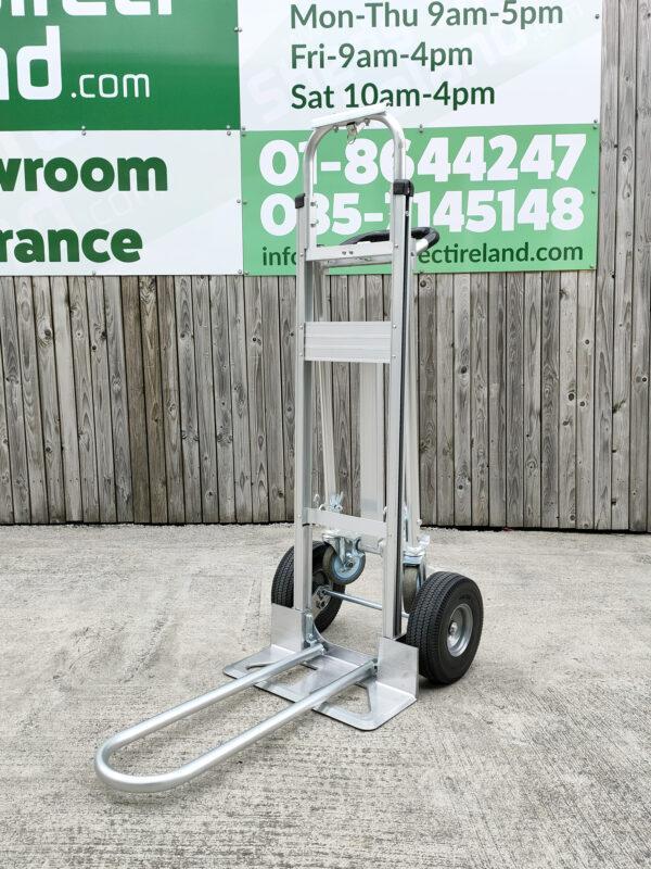 the 3 in 1 trolley with the extendable arm down and visible