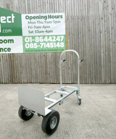 The 2 in 1 hand trolley in the fully down position