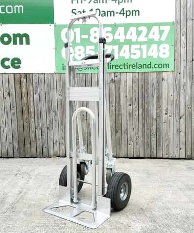 The 3-in-1 handtruck in the upright position