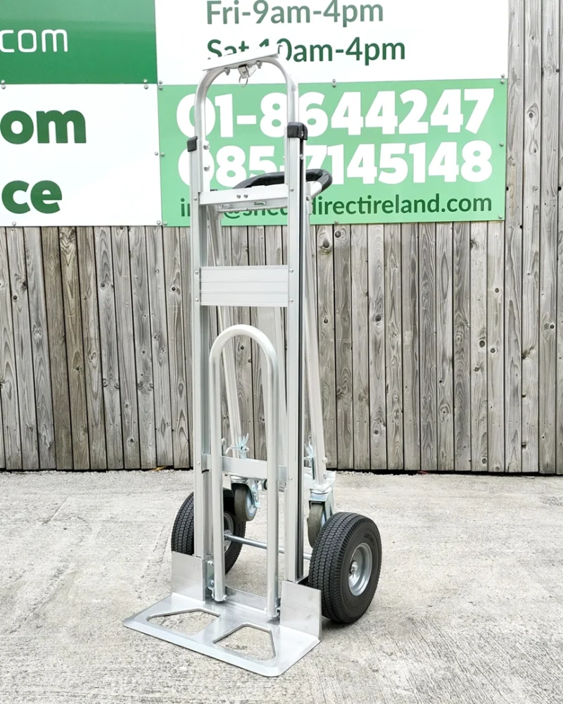 The 3-in-1 handtruck in the upright position