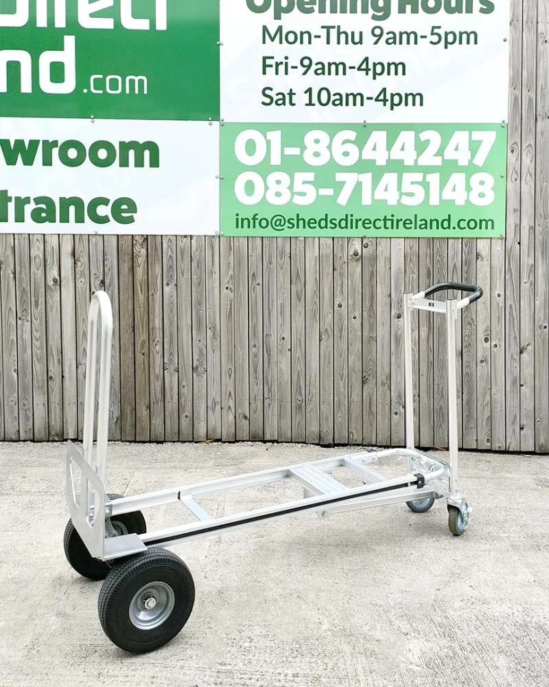 The The 3-in-1 handtruck as a flat-bed from the side