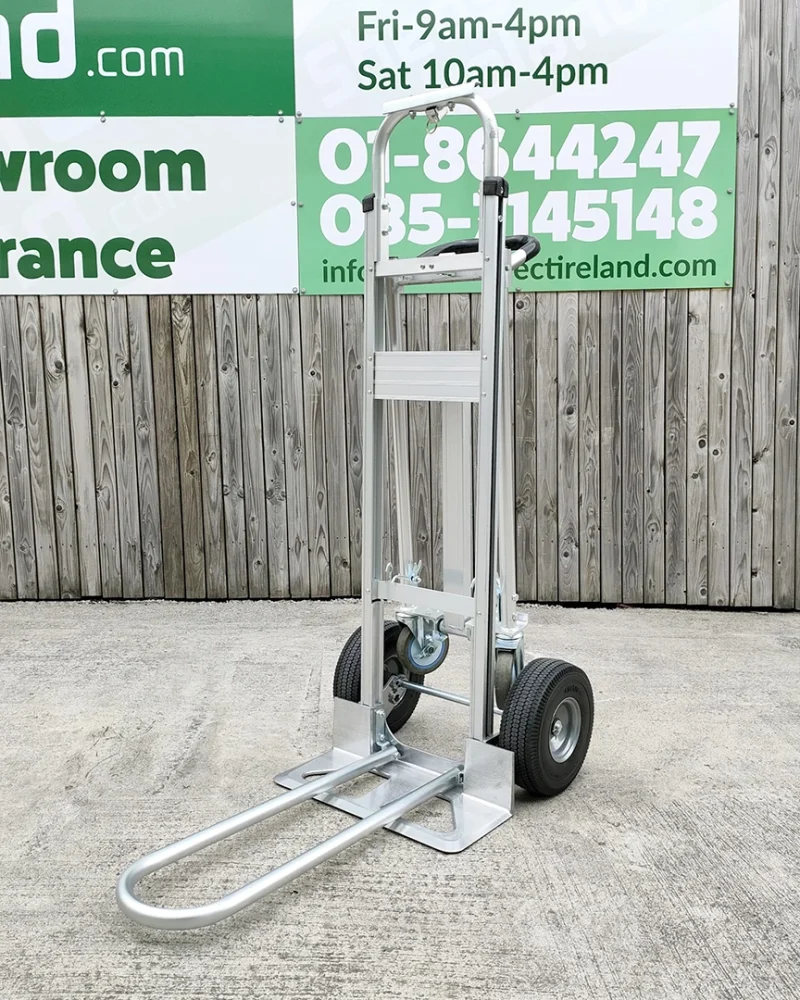 The 3-in-1 handtruck with the extended arm out