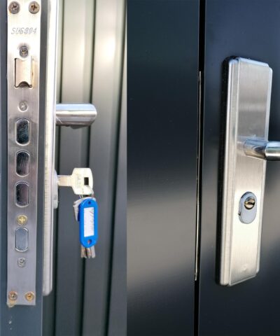 The Handle on the door of the Premium Pitched Shed