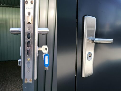 The Handle on the door of the Premium Pitched Shed