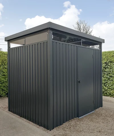 The panoramic shed in a garden in Meath