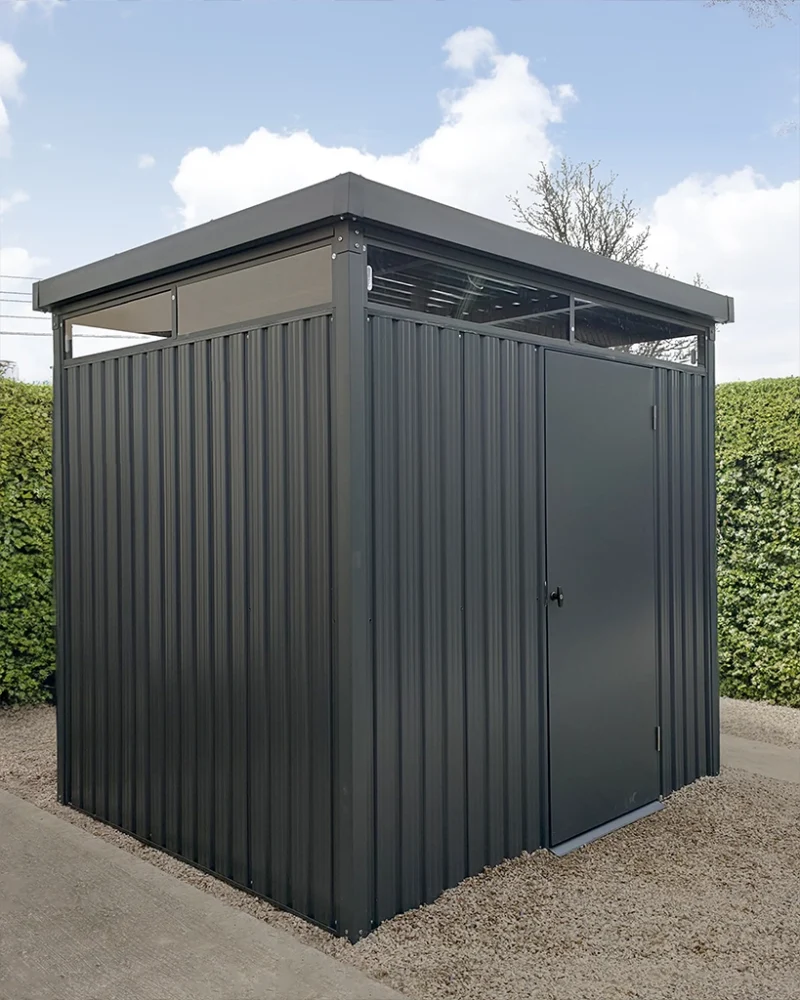 The panoramic shed in a garden in Meath