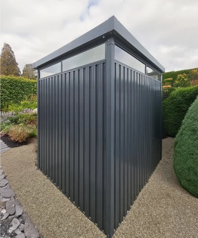 The back of the premium panoramic shed