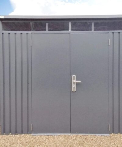 The front, exterior view of the Premium Pitched Shed from Sheds Direct Ireland