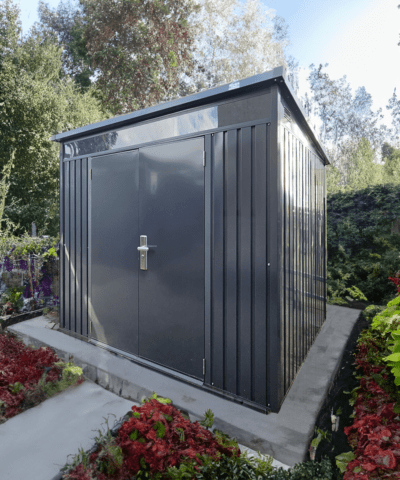 The Premium Pitched Shed in a garden in Kildare