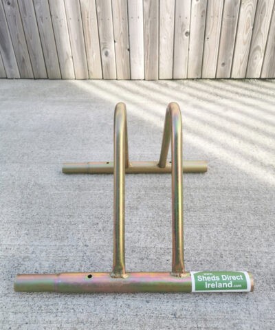 A front-on view of the bike rack