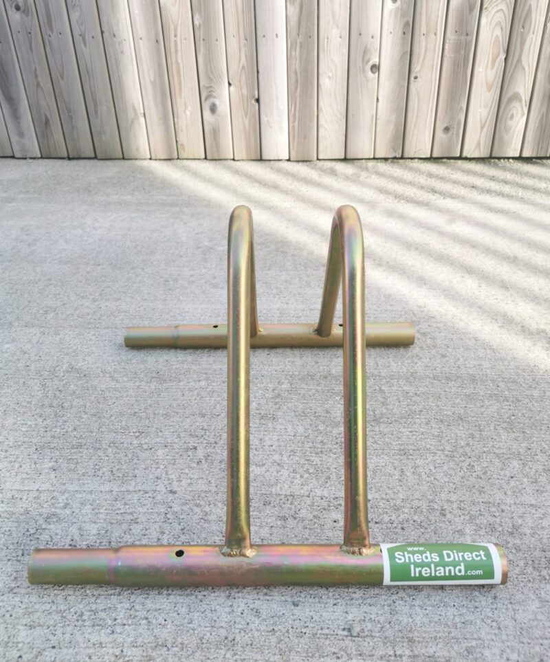 A front-on view of the bike rack