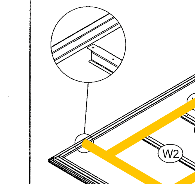 Port holes for the steel shed base