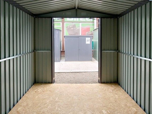 A view from inside the premium shed as seen from the back wall looking outwards