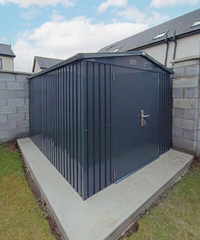8ft x 10ft Premium Apex shed in a garden in Dublin