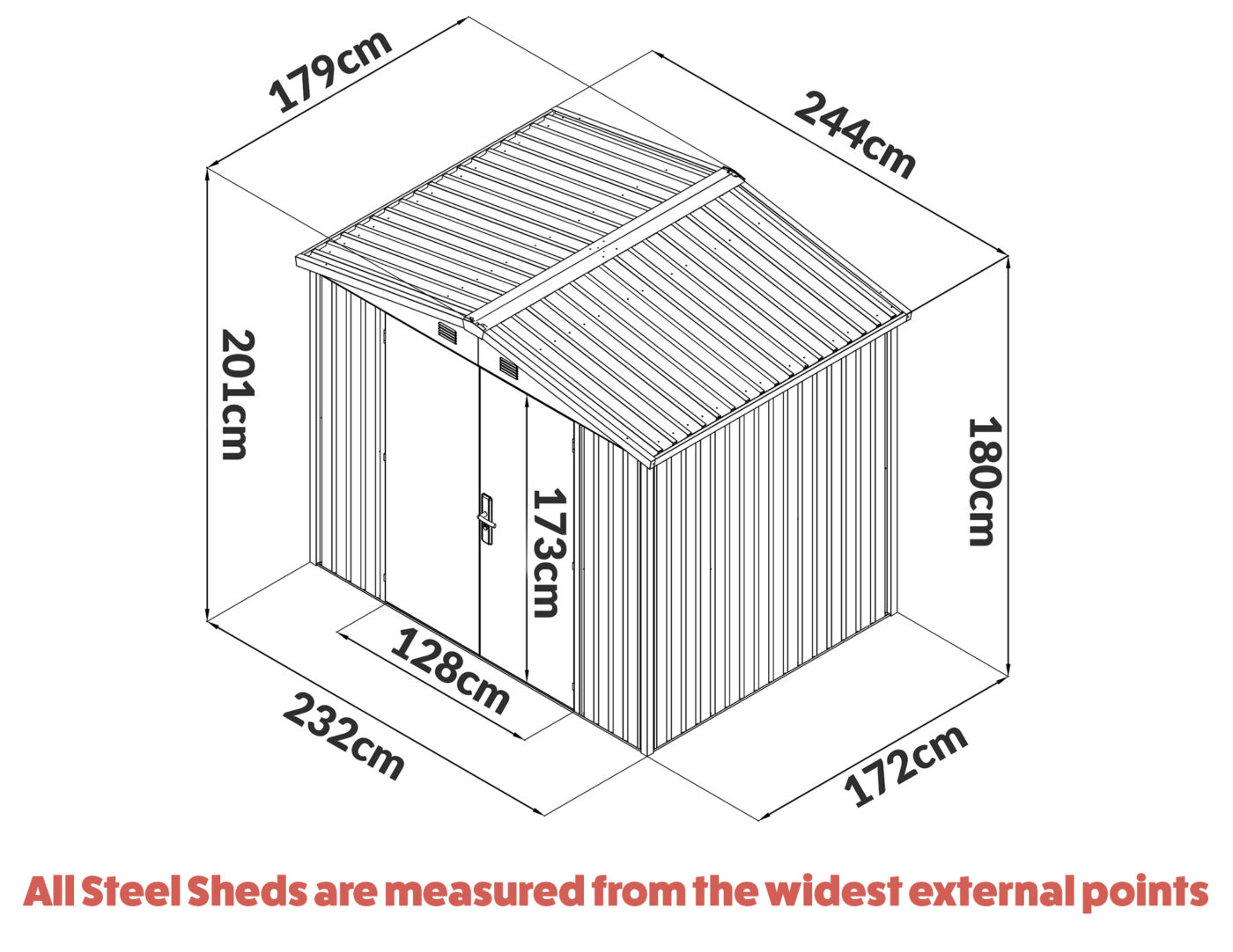 Premium Shed The Apex 8ft x 6ft Sheds Direct Ireland