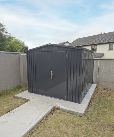 The premium apex shed in a garden in North Dublin