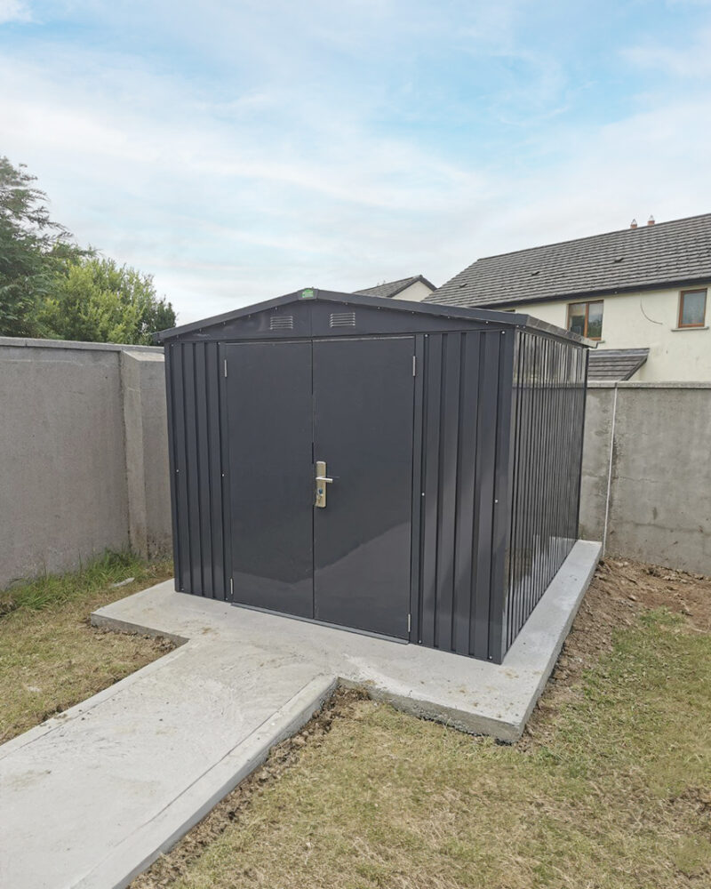 The premium apex shed in a garden in North Dublin
