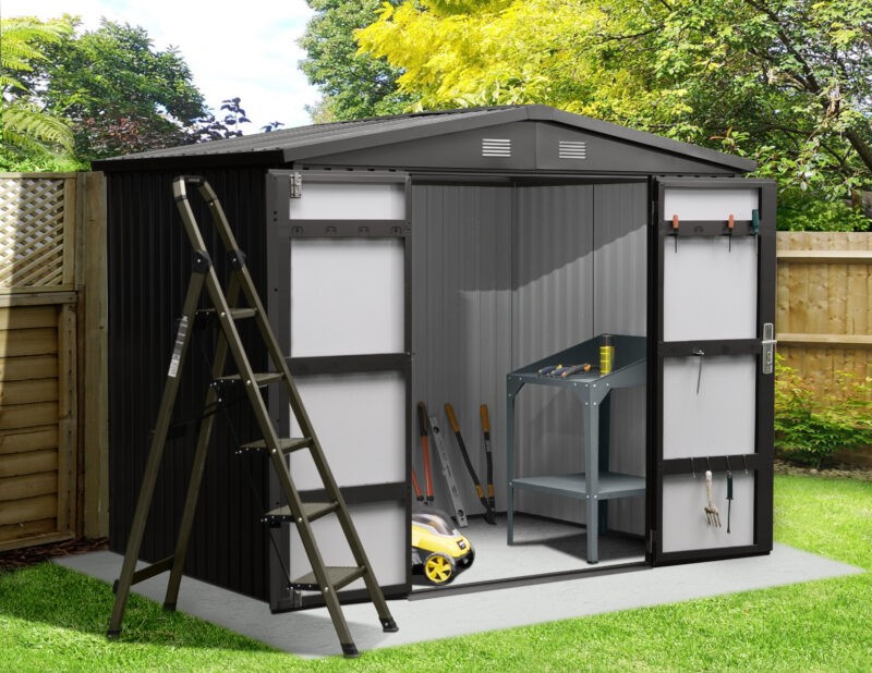 8ft wide x 6ft deep Premium Steel Shed