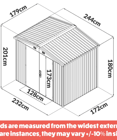 Apex Shed 8ft x 6ft Dimensions