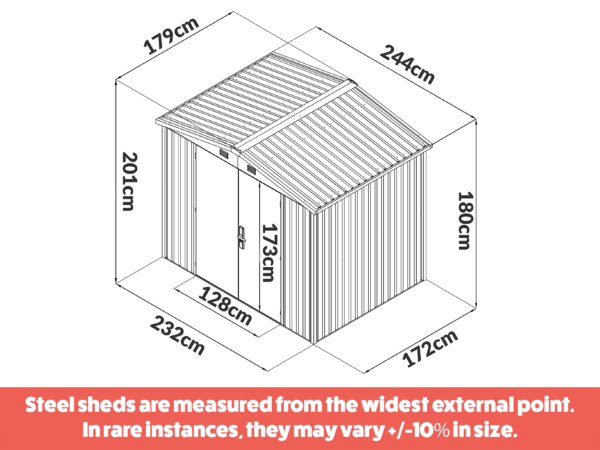 Apex Shed 8ft x 6ft Dimensions