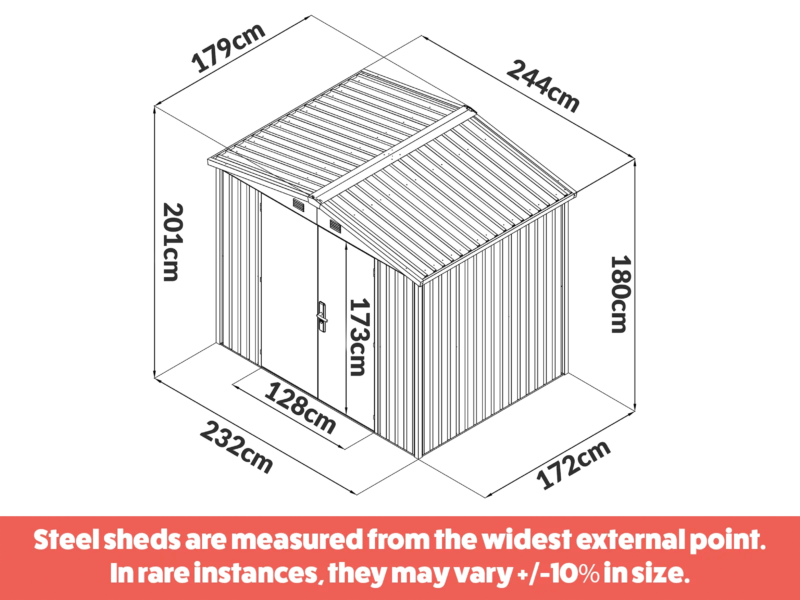 Apex Shed 8ft x 6ft Dimensions