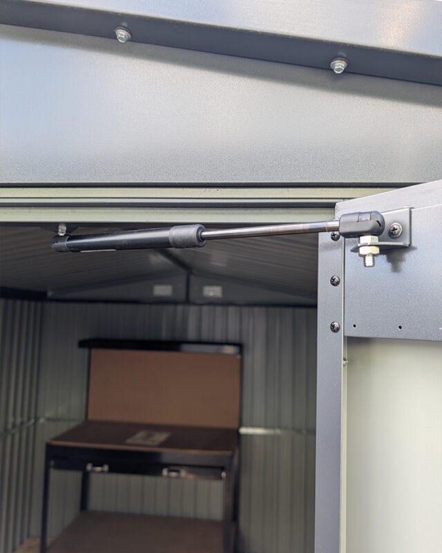 The gas-assist hinge on the premium apex door