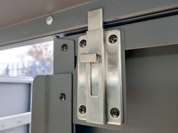 The internal locking mechanism on the premium garden shed
