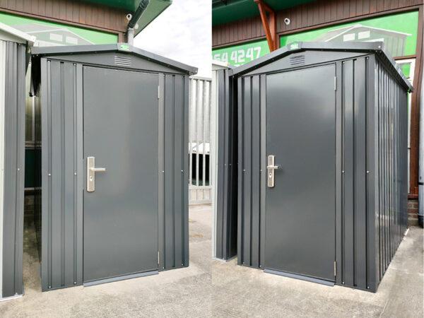 Two premium apex 5x6 sheds side by side