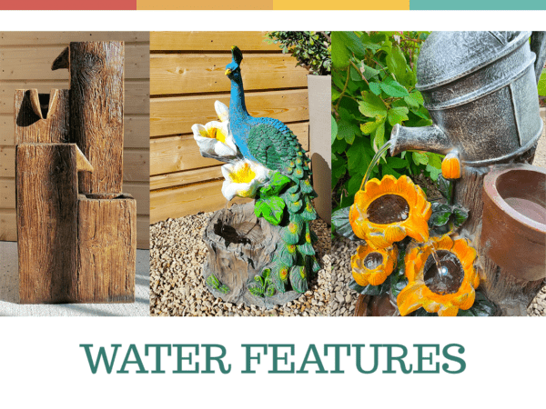 Three water features side by side.