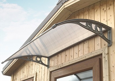 A door canopy hung above a house's door