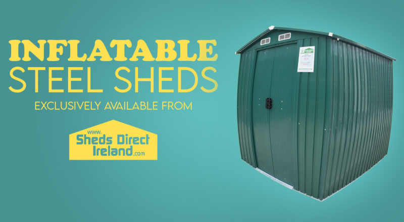 An inflatable steel shed that is bevelled as it's so full of air