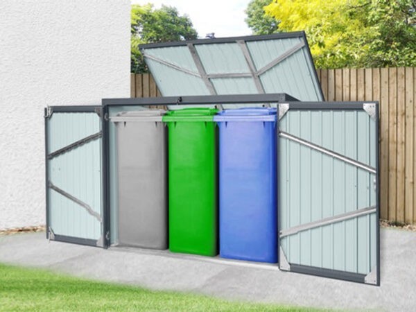 The Three bin store unit from Sheds Direct Ireland in Dublin