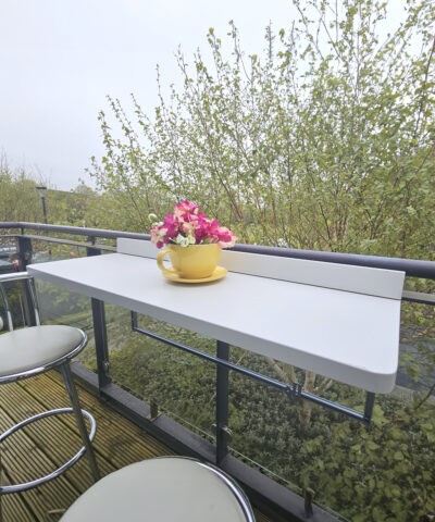 The white fold down table