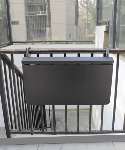 The Black table folded down