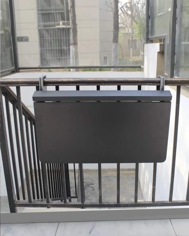 The Black table folded down