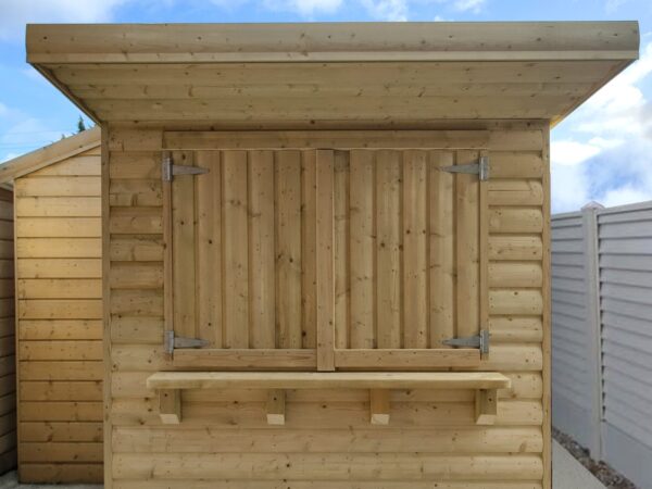 The Tolka Garden Bar as seen from the front in the Sheds Direct Ireland showroom in Finglas, North Dublin