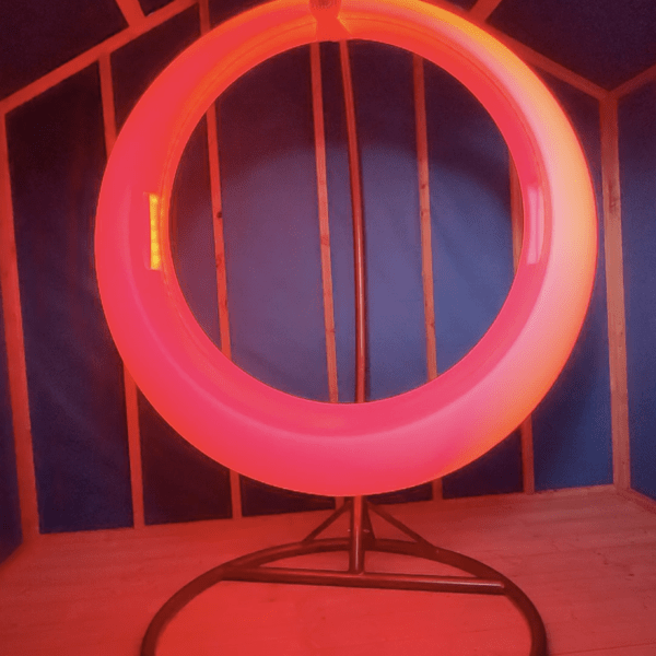 The LED Swing Chair in Red