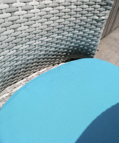 The teal, foam cushion