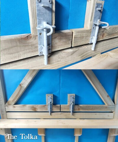 The locking mechanism on the inside of the door on the Tolka
