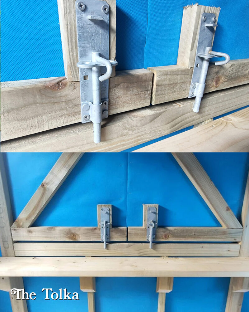 The locking mechanism on the inside of the door on the Tolka