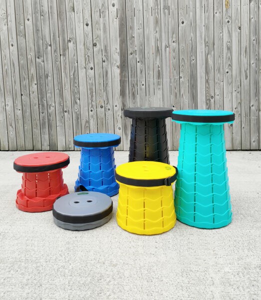 The range of colours available in the pop up stools from Sheds Direct Ireland