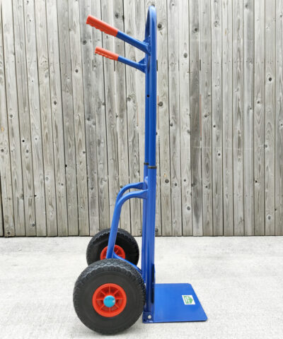 A side profile view of the compactable hand truck from sheds direct ireland