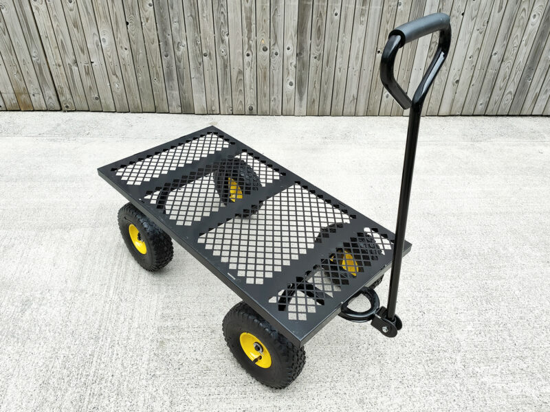 Above view of the mesh cart without any sides