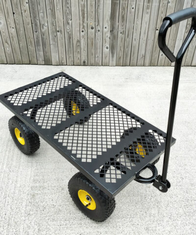 Above view of the mesh cart without any sides