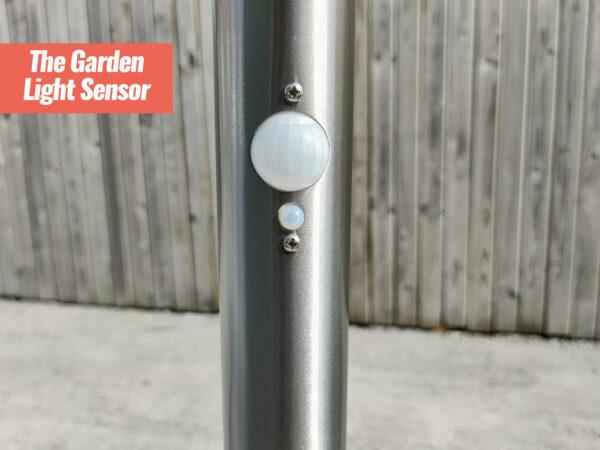The two white domes that comprise the motion sensors on these garden lights
